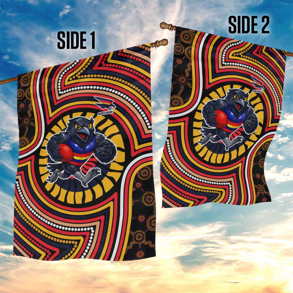 Adelaide Crows Garden Flag Indigenous Monochrome Dot Art Mascot Style