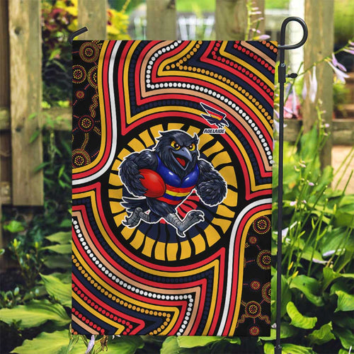 Adelaide Crows Garden Flag Indigenous Monochrome Dot Art Mascot Style