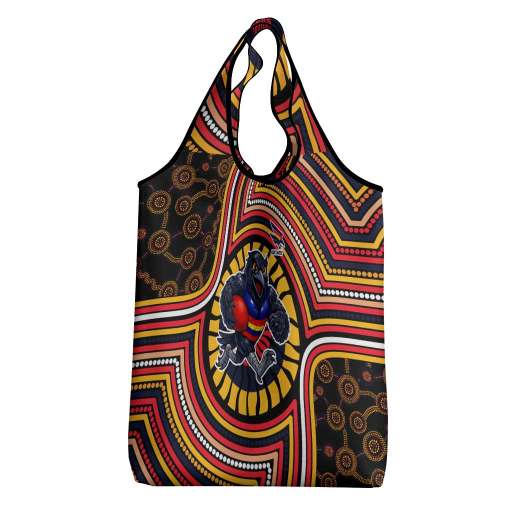 Adelaide Crows Grocery Bag Indigenous Monochrome Dot Art Mascot Style