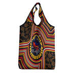 Adelaide Crows Grocery Bag Indigenous Monochrome Dot Art Mascot Style