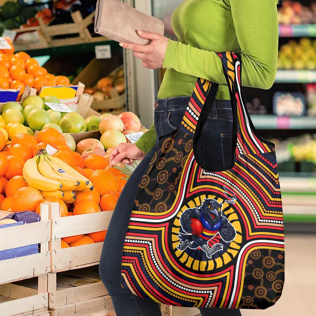 Adelaide Crows Grocery Bag Indigenous Monochrome Dot Art Mascot Style