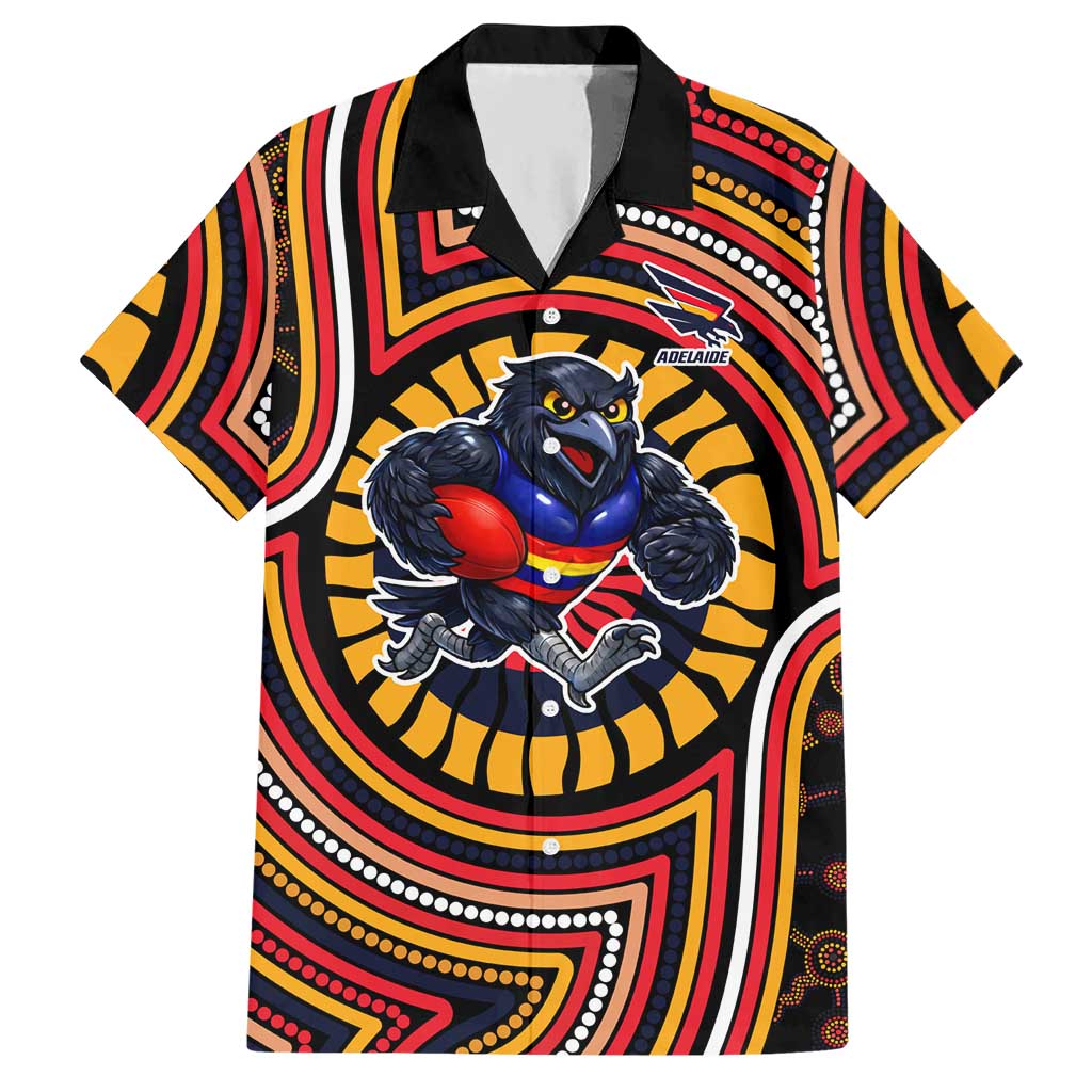 Adelaide Crows Hawaiian Shirt Indigenous Monochrome Dot Art Mascot Style