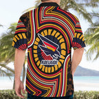 Adelaide Crows Hawaiian Shirt Indigenous Monochrome Dot Art Mascot Style