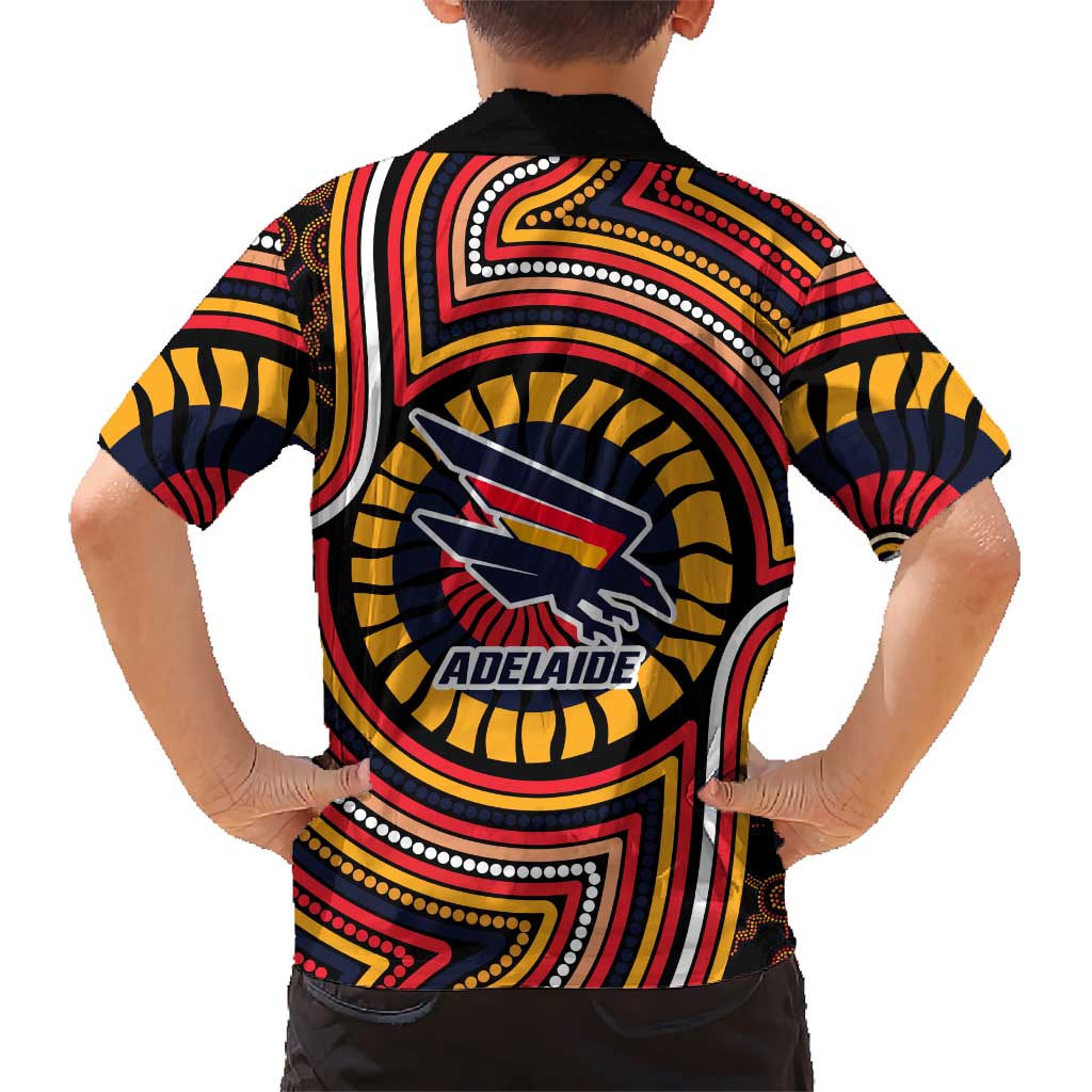 Adelaide Crows Hawaiian Shirt Indigenous Monochrome Dot Art Mascot Style