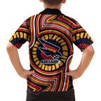 Adelaide Crows Hawaiian Shirt Indigenous Monochrome Dot Art Mascot Style