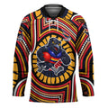 Adelaide Crows Hockey Jersey Indigenous Monochrome Dot Art Mascot Style