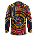 Adelaide Crows Hockey Jersey Indigenous Monochrome Dot Art Mascot Style