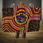 Adelaide Crows Hooded Blanket Indigenous Monochrome Dot Art Mascot Style