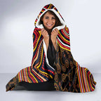 Adelaide Crows Hooded Blanket Indigenous Monochrome Dot Art Mascot Style