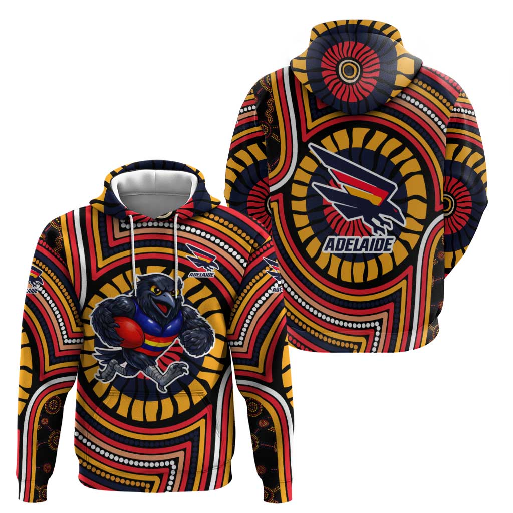Adelaide Crows Hoodie Indigenous Monochrome Dot Art Mascot Style