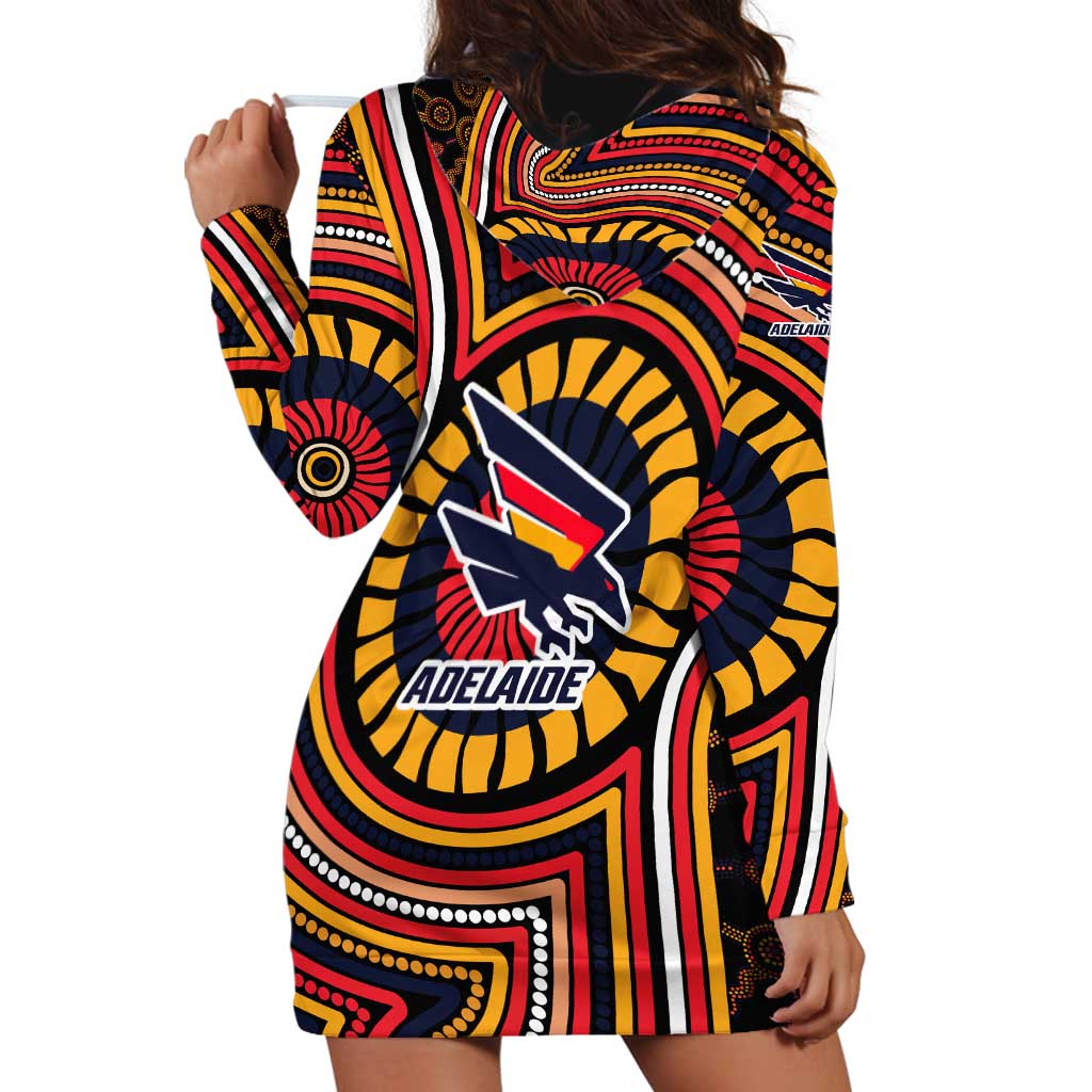Adelaide Crows Hoodie Dress Indigenous Monochrome Dot Art Mascot Style