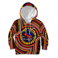 Adelaide Crows Kid Hoodie Indigenous Monochrome Dot Art Mascot Style