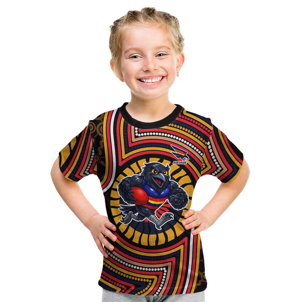 Adelaide Crows Kid T Shirt Indigenous Monochrome Dot Art Mascot Style