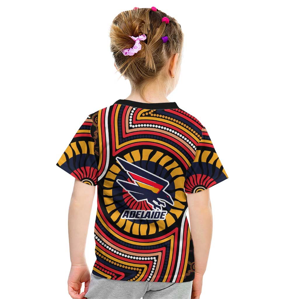 Adelaide Crows Kid T Shirt Indigenous Monochrome Dot Art Mascot Style
