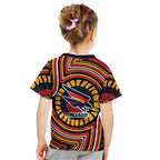 Adelaide Crows Kid T Shirt Indigenous Monochrome Dot Art Mascot Style