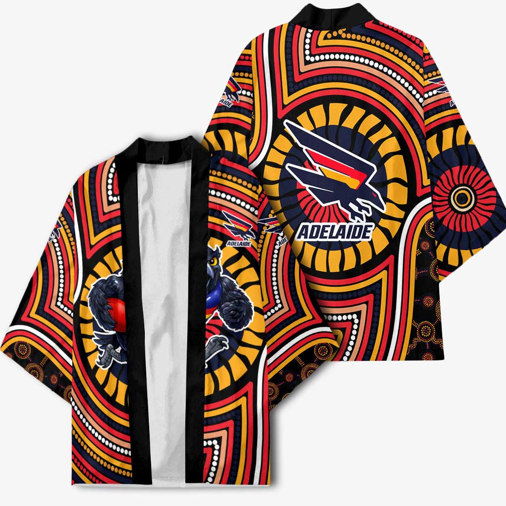 Adelaide Crows Kimono Indigenous Monochrome Dot Art Mascot Style