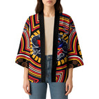 Adelaide Crows Kimono Indigenous Monochrome Dot Art Mascot Style