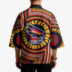 Adelaide Crows Kimono Indigenous Monochrome Dot Art Mascot Style