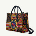 Adelaide Crows Leather Bag Indigenous Monochrome Dot Art Mascot Style