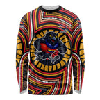 Adelaide Crows Long Sleeve Shirt Indigenous Monochrome Dot Art Mascot Style