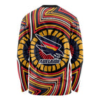 Adelaide Crows Long Sleeve Shirt Indigenous Monochrome Dot Art Mascot Style