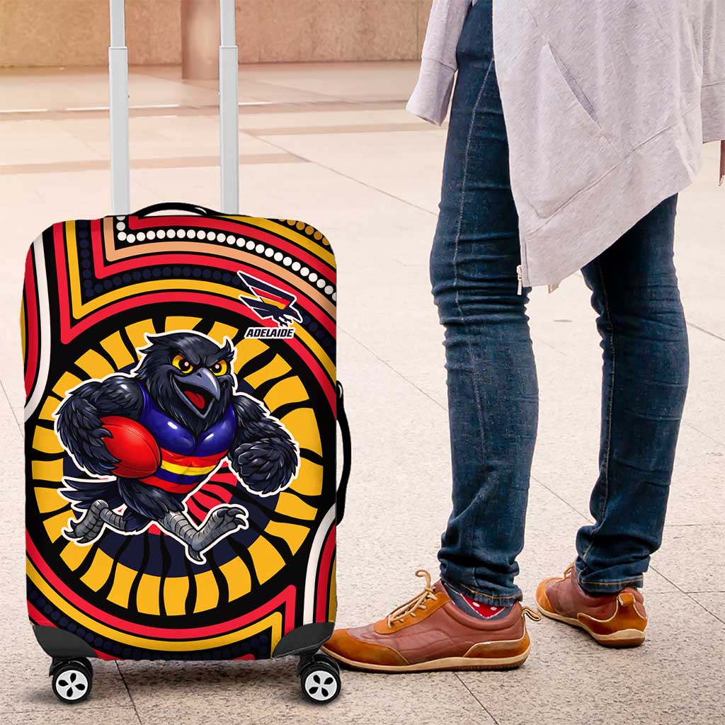 Adelaide Crows Luggage Cover Indigenous Monochrome Dot Art Mascot Style