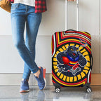 Adelaide Crows Luggage Cover Indigenous Monochrome Dot Art Mascot Style