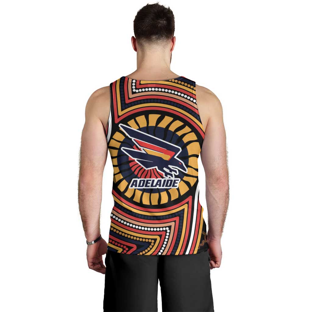 Adelaide Crows Men Tank Top Indigenous Monochrome Dot Art Mascot Style