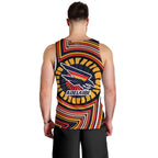 Adelaide Crows Men Tank Top Indigenous Monochrome Dot Art Mascot Style