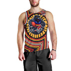 Adelaide Crows Men Tank Top Indigenous Monochrome Dot Art Mascot Style