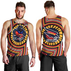 Adelaide Crows Men Tank Top Indigenous Monochrome Dot Art Mascot Style