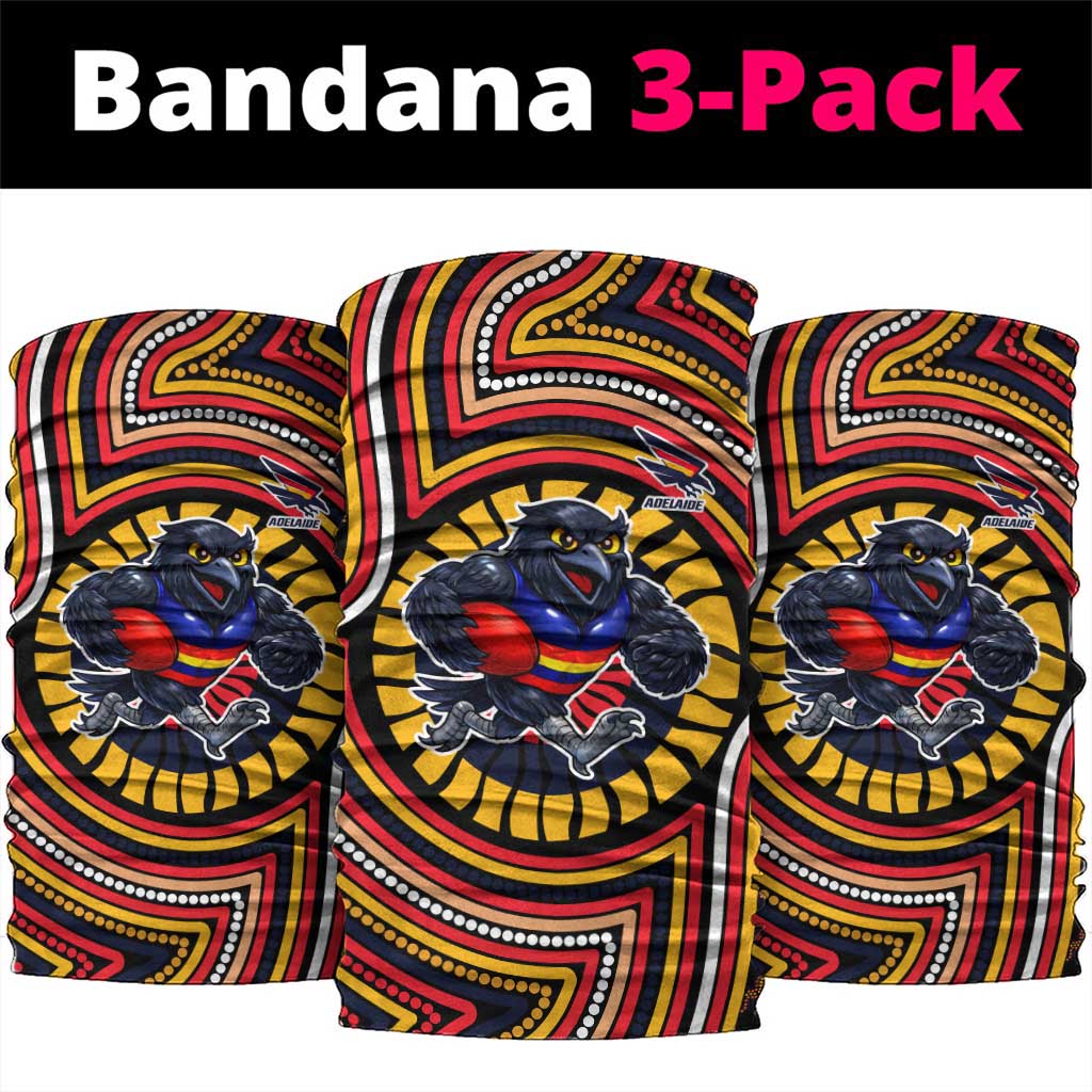Adelaide Crows Neck Gaiter Indigenous Monochrome Dot Art Mascot Style
