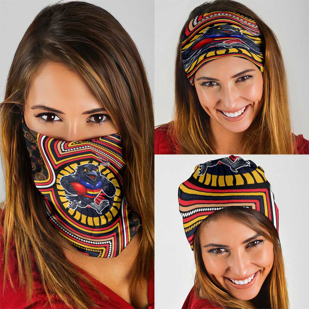 Adelaide Crows Neck Gaiter Indigenous Monochrome Dot Art Mascot Style