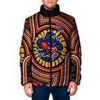 Adelaide Crows Padded Jacket Indigenous Monochrome Dot Art Mascot Style