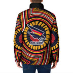 Adelaide Crows Padded Jacket Indigenous Monochrome Dot Art Mascot Style