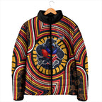 Adelaide Crows Padded Jacket Indigenous Monochrome Dot Art Mascot Style