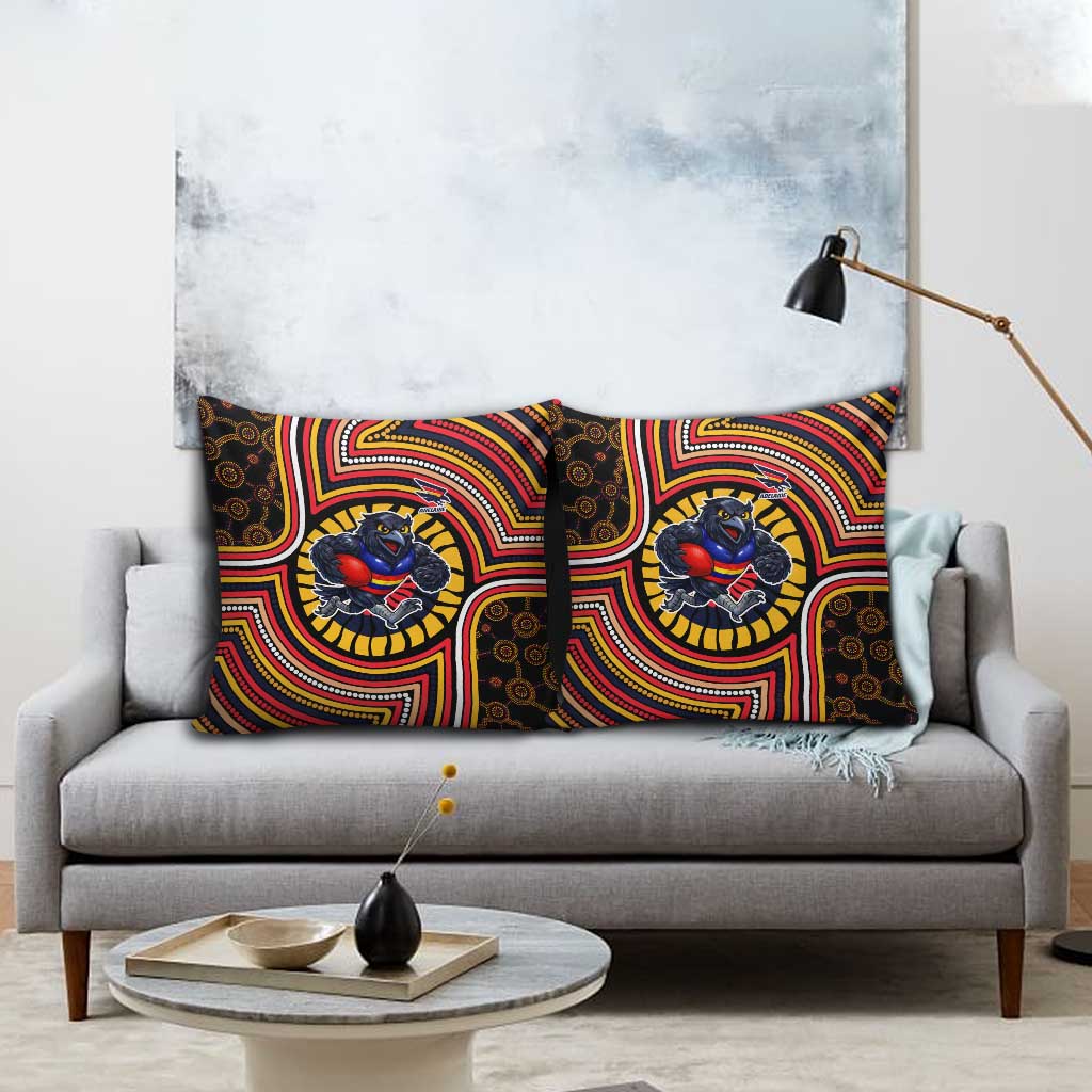 Adelaide Crows Pillow Cover Indigenous Monochrome Dot Art Mascot Style
