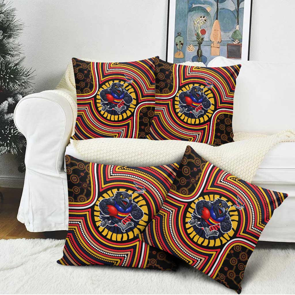 Adelaide Crows Pillow Cover Indigenous Monochrome Dot Art Mascot Style