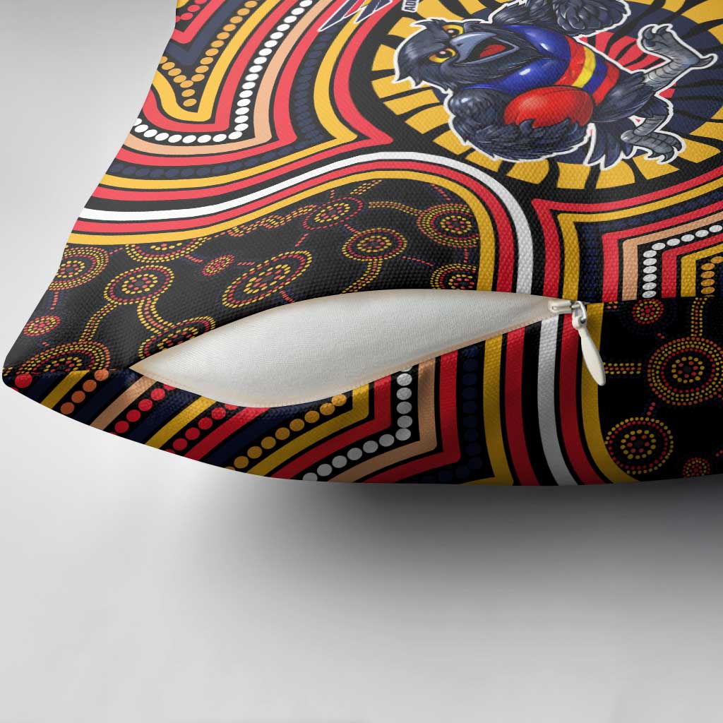 Adelaide Crows Pillow Cover Indigenous Monochrome Dot Art Mascot Style