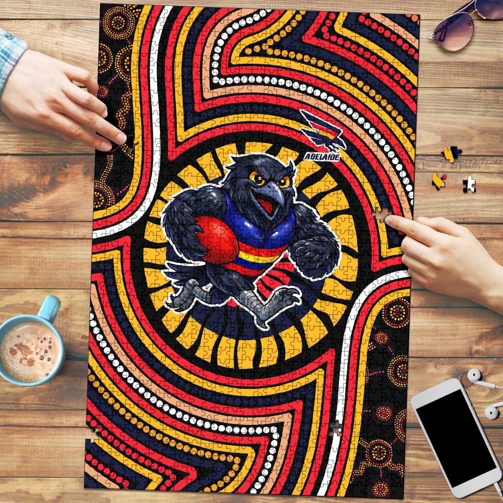 Adelaide Crows Puzzle Indigenous Monochrome Dot Art Mascot Style