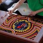 Adelaide Crows Puzzle Indigenous Monochrome Dot Art Mascot Style