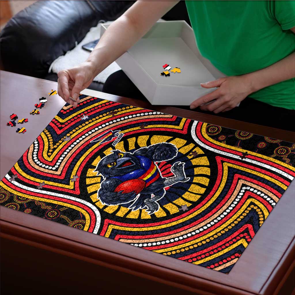 Adelaide Crows Puzzle Indigenous Monochrome Dot Art Mascot Style