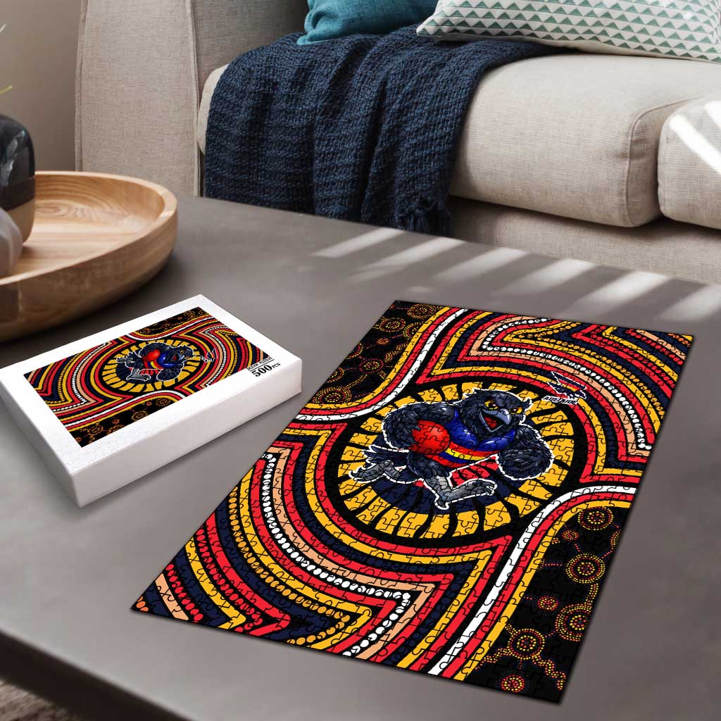 Adelaide Crows Puzzle Indigenous Monochrome Dot Art Mascot Style