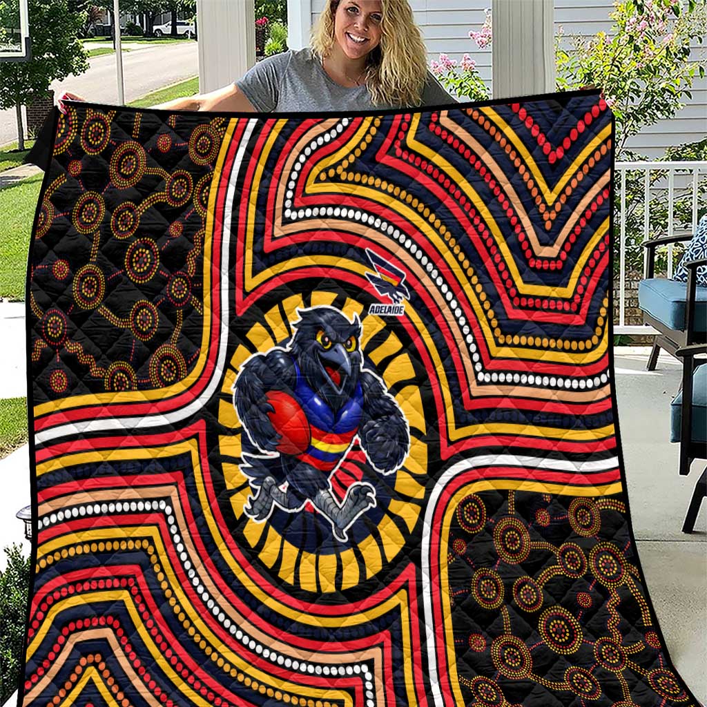 Adelaide Crows Quilt Indigenous Monochrome Dot Art Mascot Style