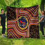 Adelaide Crows Quilt Indigenous Monochrome Dot Art Mascot Style