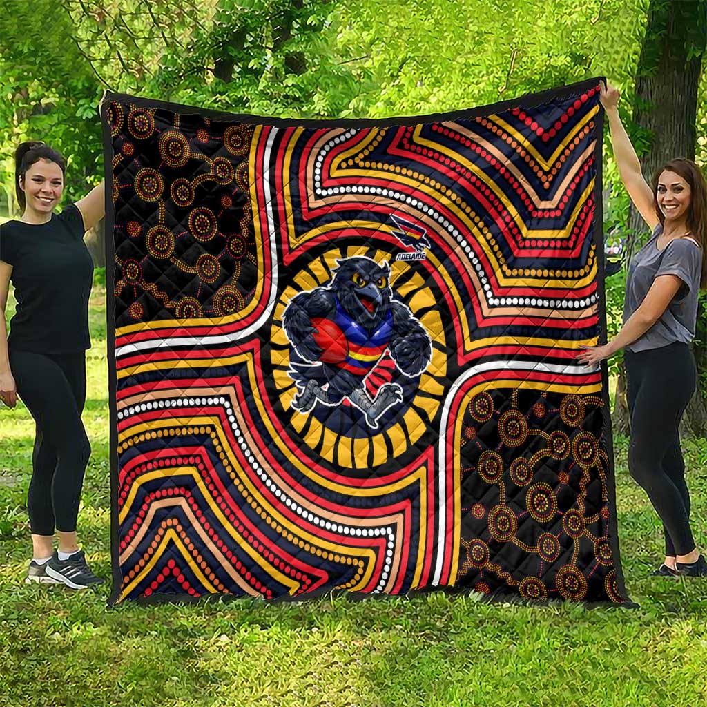 Adelaide Crows Quilt Indigenous Monochrome Dot Art Mascot Style