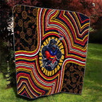 Adelaide Crows Quilt Indigenous Monochrome Dot Art Mascot Style