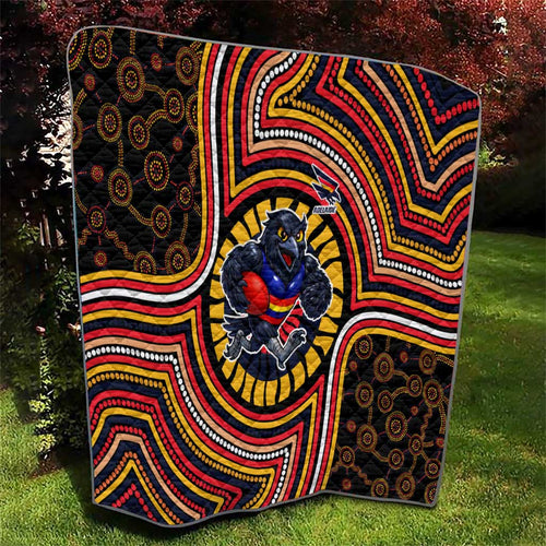 Adelaide Crows Quilt Indigenous Monochrome Dot Art Mascot Style
