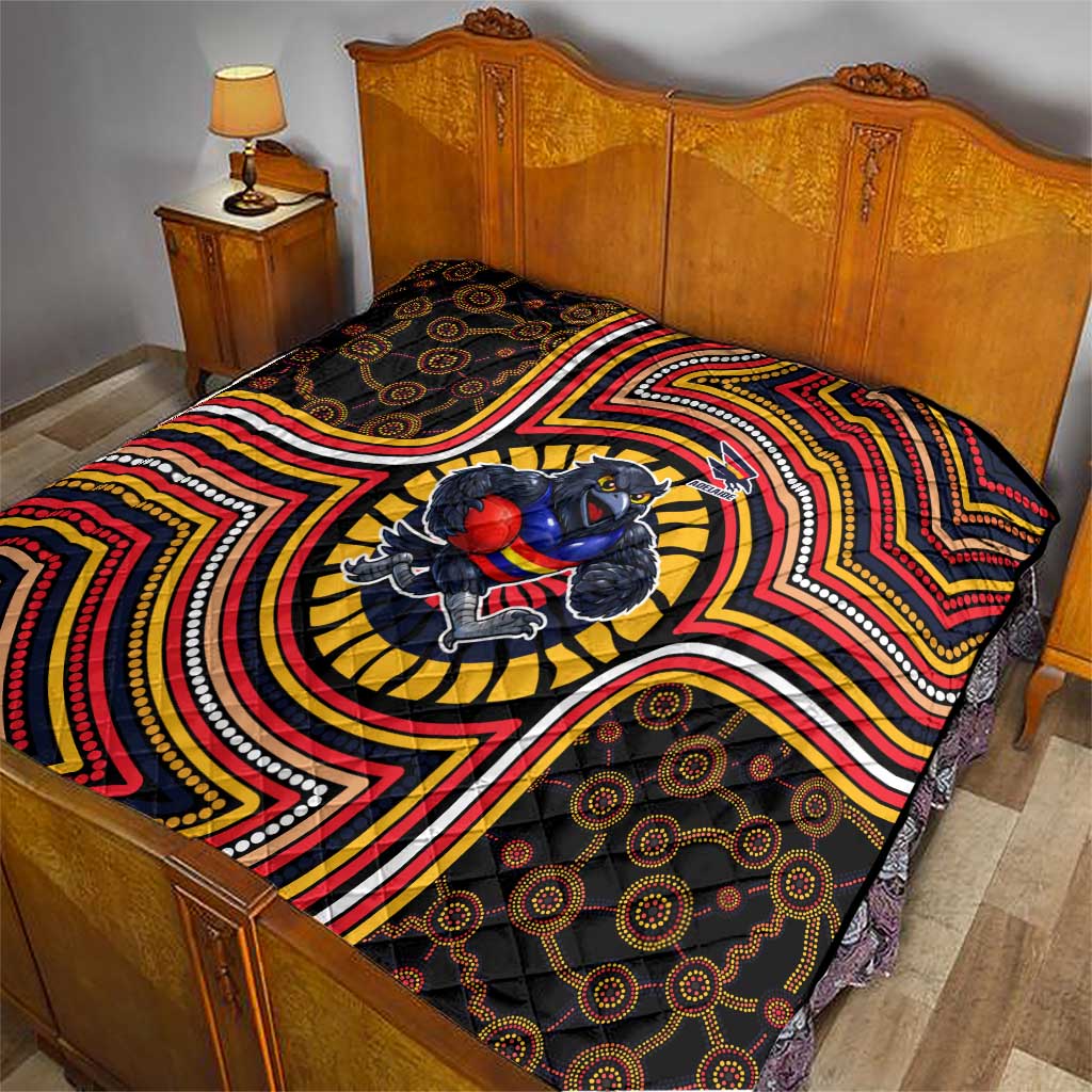 Adelaide Crows Quilt Indigenous Monochrome Dot Art Mascot Style