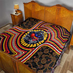 Adelaide Crows Quilt Indigenous Monochrome Dot Art Mascot Style